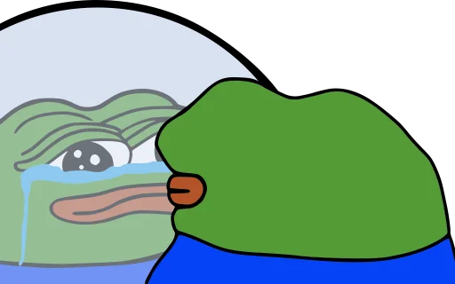 Peepo leaning on the moon